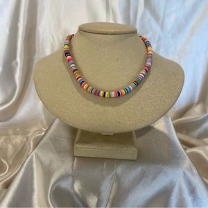Rainbow polymer necklace